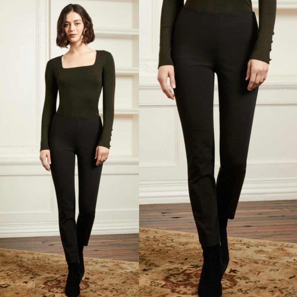 Ecru Springfield Pant in Black Dress Work Pants Tailored Straight Slim Leg US 6